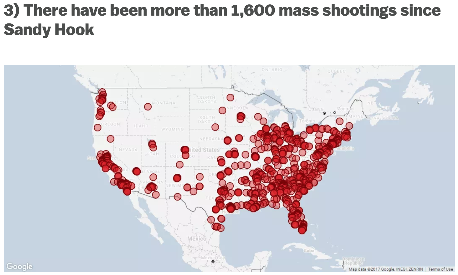 There have been more than 1,600 mass shootings since Sandy Hook