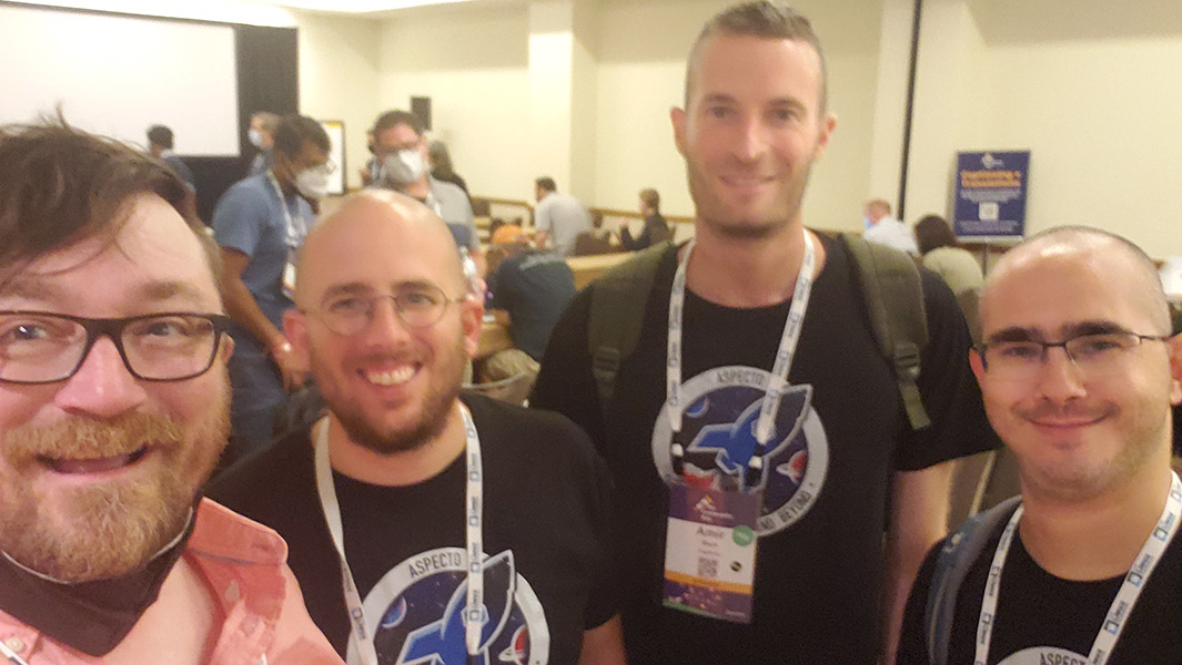 Aspecto founders, Eran Grabiner and Michael Haberman, and the very excellent OTel maintainer, Amir Blum