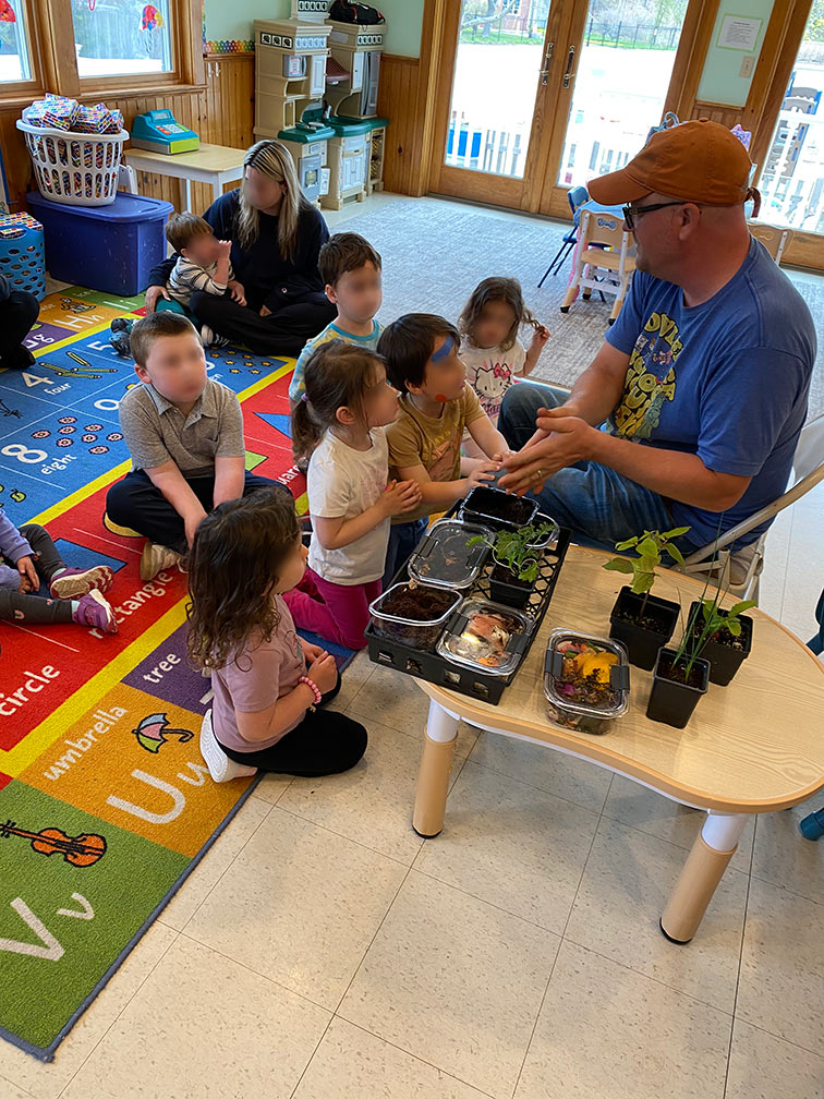 "Circle time with worms"