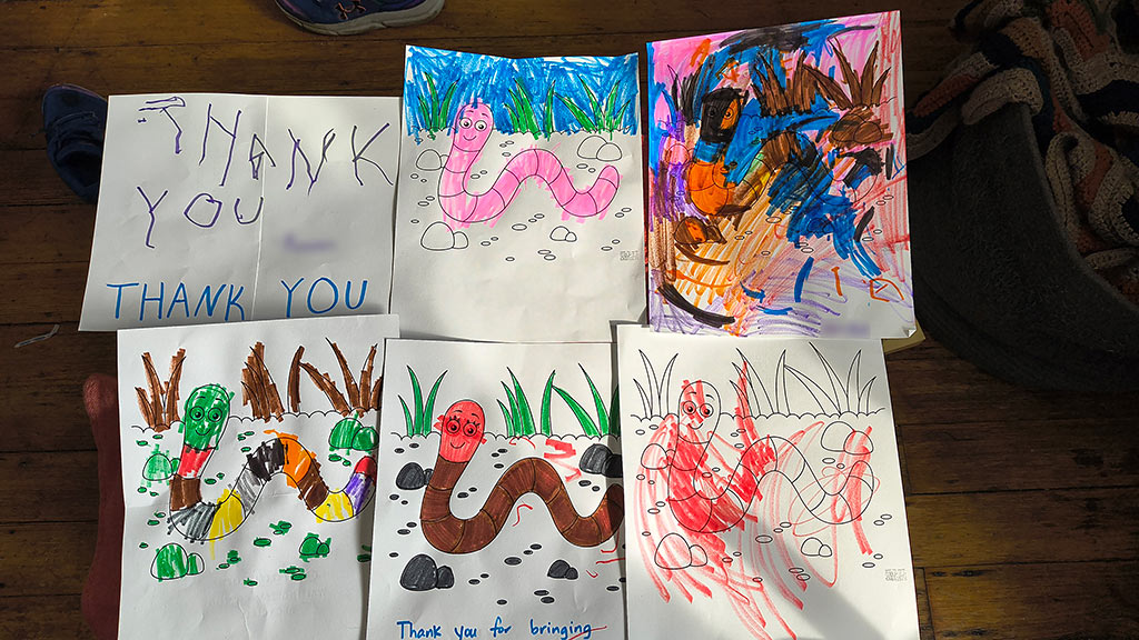 "Thank-you notes from the pre-schoolers"